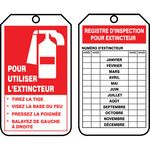 Inspection Tags, Plastic, 3-1/8" W x 5-7/8" H, French Sécurité Médic