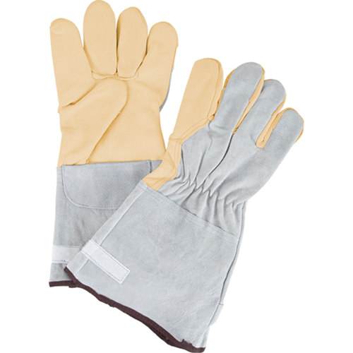 Standard-Duty Snug Wrist Work Gloves, Large, Grain Cowhide Palm Sécurité Médic