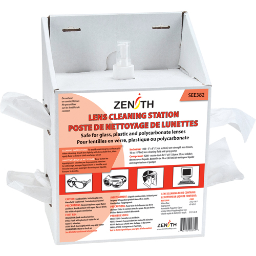 Poste de nettoyage jetables pour lentilles, Carton, 8" lo x 5" p x 12-1/2" h Sécurité Médic
