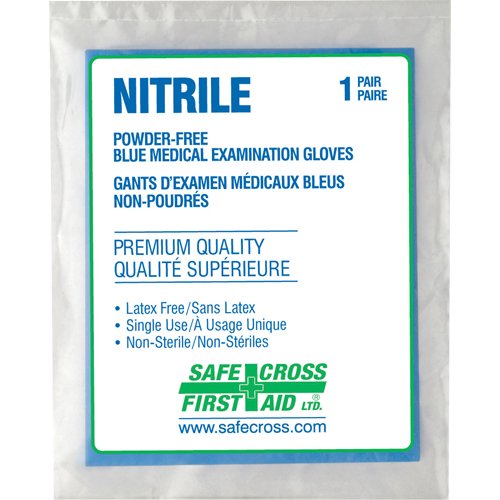 Medical Examination Gloves, Large, Nitrile, 5-mil, Powder-Free, Clear, Class 2 Sécurité Médic