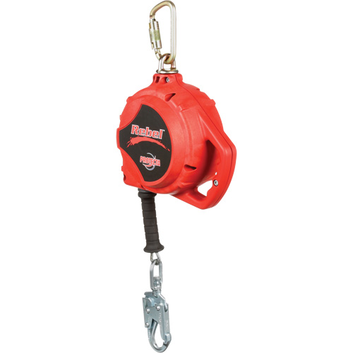 Rebel Self Retracting Lifeline, 33', Galvanized Steel, Swivel Sécurité Médic