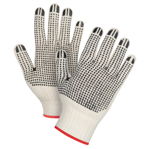 Gants tricot&eacute;s de poids lourd &agrave; deux c&ocirc;t&eacute;s avec pois, Poly/coton, Deux c&ocirc;t&eacute;s, Calibre 7, Petit Sécurité Médic