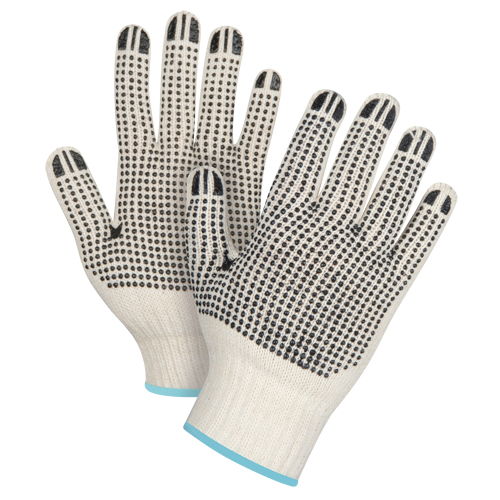 Heavyweight Double-Sided Dotted String Knit Gloves, Poly/Cotton, Double Sided, 7 Gauge, X-Large Sécurité Médic