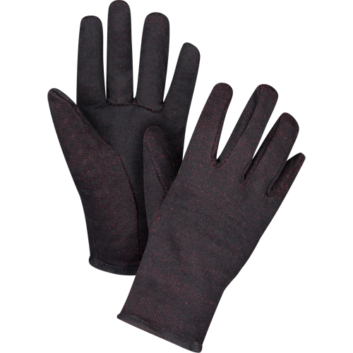 Jersey Gloves, Large, Brown, Red Fleece, Slip-On Sécurité Médic