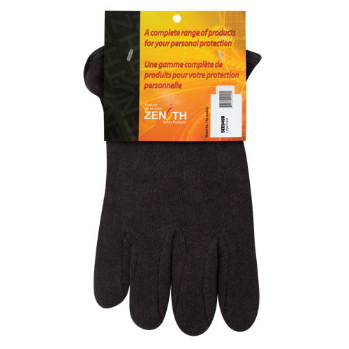 Gants de jersey, Grand, Brun, Molleton rouge, &agrave; enfiler Sécurité Médic
