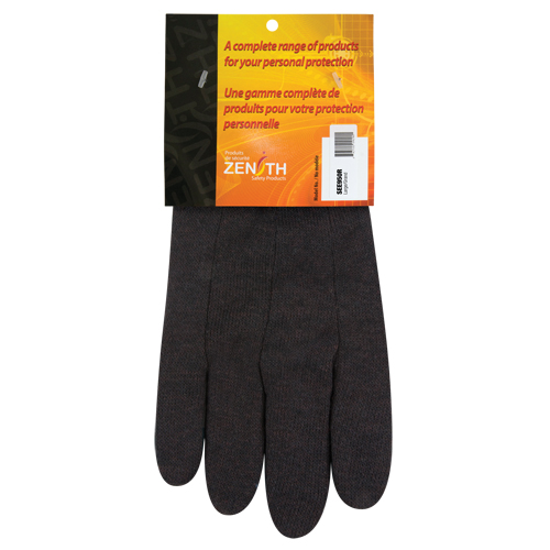 Gants de jersey, Grand, Brun, Non doubl&eacute;, Poignet en tricot Sécurité Médic