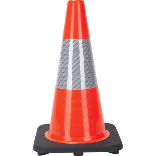 Traffic Cone, 18", Orange, 6" Reflective Collar(s) Sécurité Médic