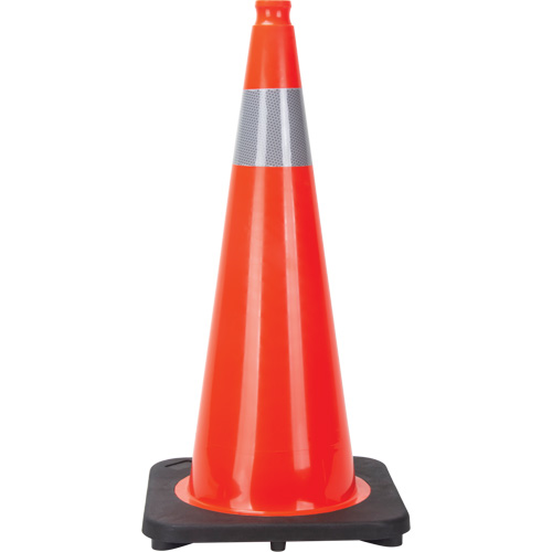 Traffic Cone, 28", Orange, 4" Reflective Collar(s) Sécurité Médic