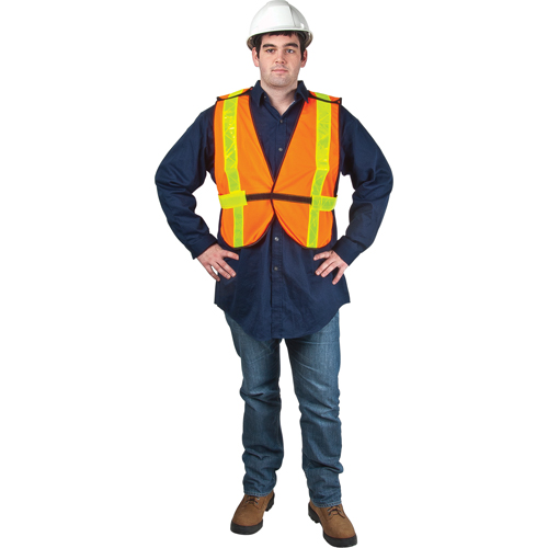 Veste de s&eacute;curit&eacute; d'usage standard, Orange haute visibilit&eacute;, Moyen, Polyester Sécurité Médic