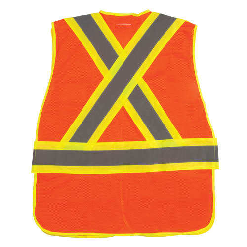 Veste d'arpenteur haute visibilit&eacute;, conforme &agrave; la CSA, Orange haute visibilit&eacute;, Grand, Polyester Sécurité Médic