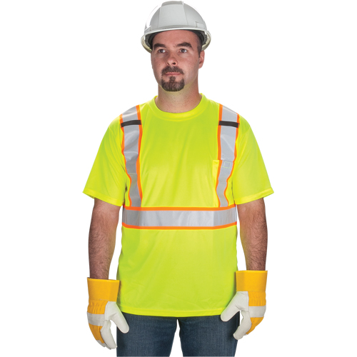 T-shirt conforme &agrave; la CSA, Polyester, T-Grand, Jaune lime haute visibilit&eacute; Sécurité Médic