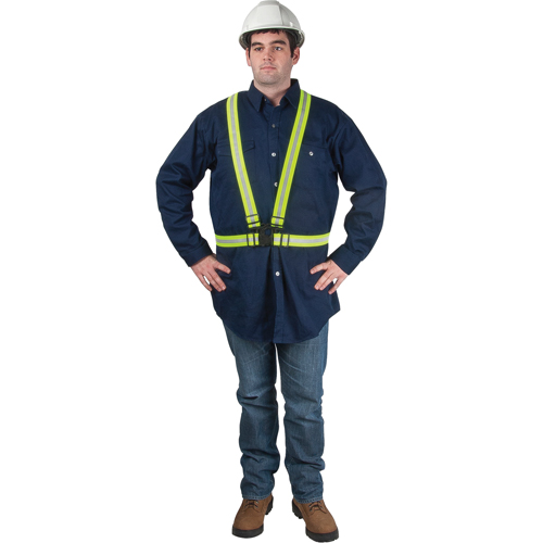 Standard-Duty Safety Harness, High Visibility Lime-Yellow, Silver Reflective Colour, Medium Sécurité Médic