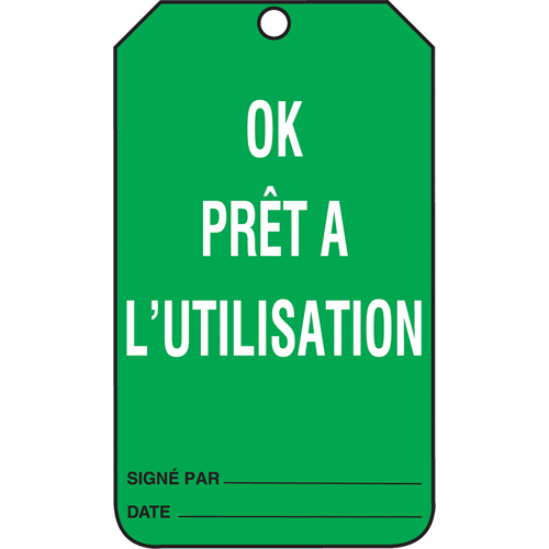 Inspection Tags, Cardstock, 3-3/8" W x 5-7/8" H, French Sécurité Médic