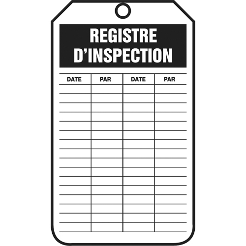 Inspection Tags, Cardstock, 3-1/8" W x 5-7/8" H, French Sécurité Médic