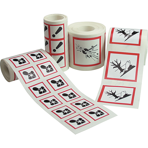 GHS Pictogram Labels, Paper, Roll, 1" L x 1" W Sécurité Médic