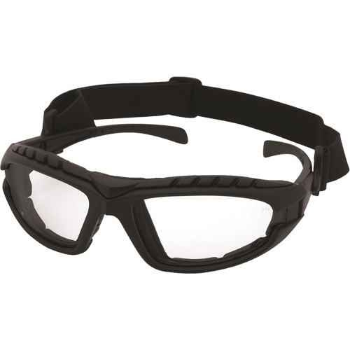 Dustdevil Black Frame Safety Glasses, Clear Lens, Anti-Fog/Anti-Scratch, ANSI Z87+/Meets/Exceeds CSA Z94.3 Sécurité Médic