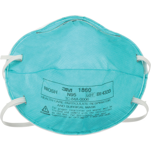 Respirateur 1860 contre les particules pour les soins de la sant&eacute;, N95, Certifi&eacute; NIOSH Sécurité Médic