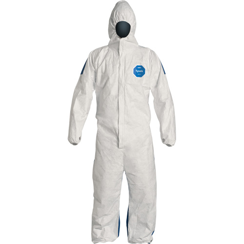 Combinaisons avec capuchon, 2T-Grand, Bleu/Blanc, Tyvek 400 D Sécurité Médic