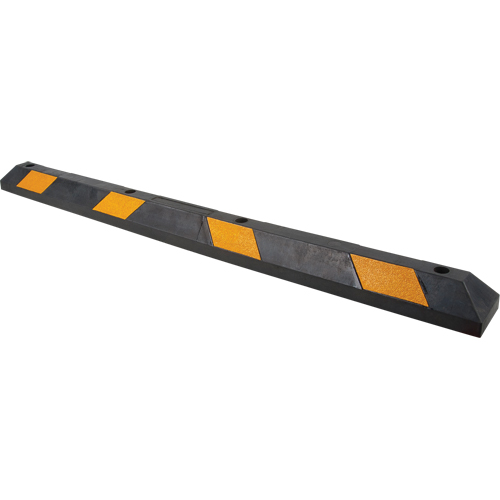 Parking Curb, Rubber, 6' L, Black/Yellow Sécurité Médic