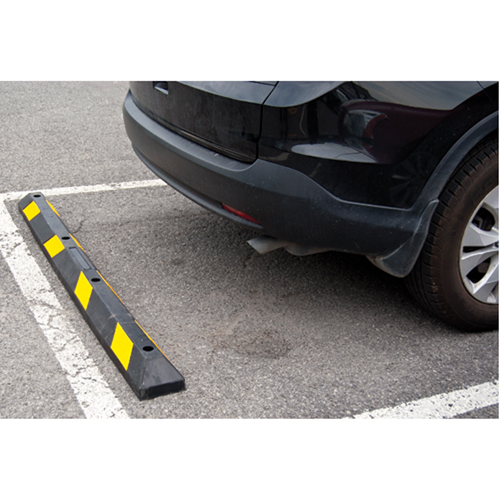 Parking Curb, Rubber, 6' L, Black/Yellow Sécurité Médic