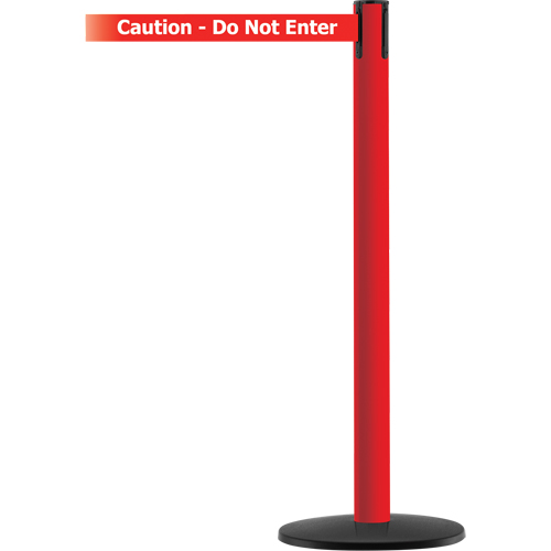 Advance TensaBarrier&reg; Barrier Post, Steel, 36" H, White/Red Tape, 7.5' Tape Length Sécurité Médic