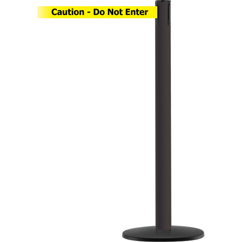 Advance TensaBarrier&reg; Barrier Post, Steel, 36" H, Black/Yellow Tape, 7.5' Tape Length Sécurité Médic