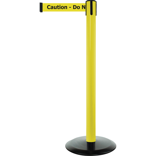 Advance TensaBarrier&reg; Barrier Post, Steel, 36" H, Black/Yellow Tape, 7.5' Tape Length Sécurité Médic