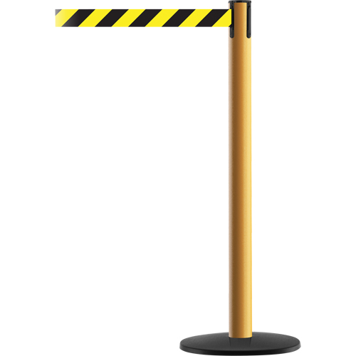 Advance TensaBarrier&reg; Barrier Post, Steel, 36" H, Black/Yellow Tape, 7.5' Tape Length Sécurité Médic
