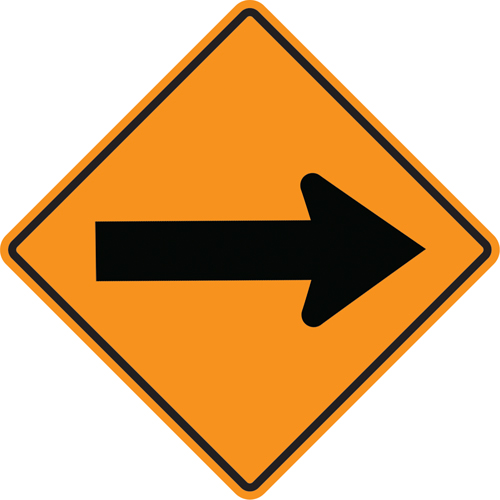Arrow Roll-Up Temporary Conditions Sign , 24" x 24", Vinyl, Pictogram Sécurité Médic