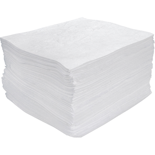Premium Meltblown Sorbent Pads, Oil Only, 15" x 17", 25 gal. Absorbancy Sécurité Médic