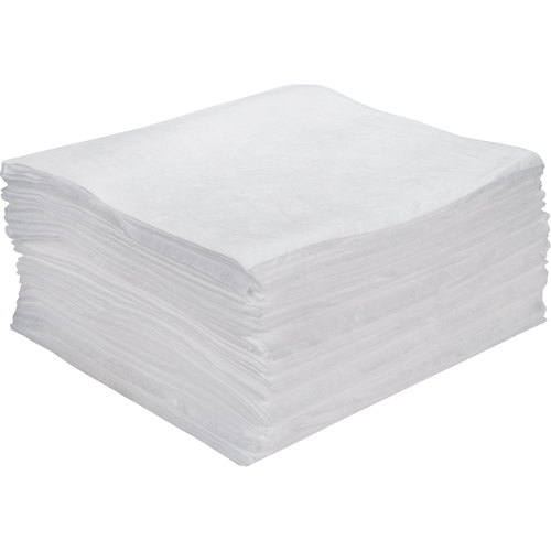 Premium Meltblown Sorbent Pads, Oil Only, 15" x 18", 15 gal. Absorbancy Sécurité Médic