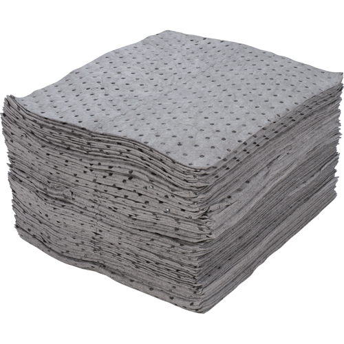 Feuilles absorbantes en fibres fines de premi&egrave;re qualit&eacute;, Universel, 15" x 17", 30 gal. d'absorption Sécurité Médic