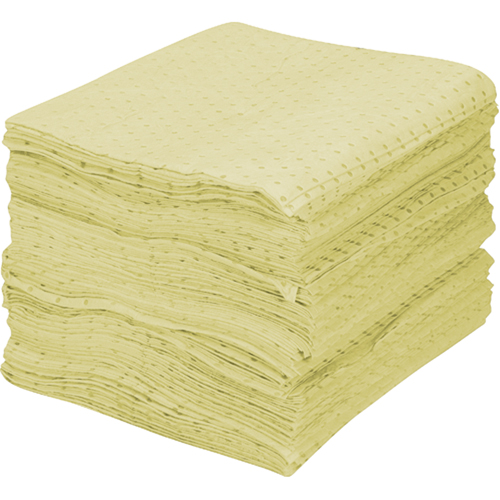 Feuilles absorbantes en fibres fines de premi&egrave;re qualit&eacute;, Mati&egrave;res dangereuses, 15" x 17", 30 gal. d'absorption Sécurité Médic