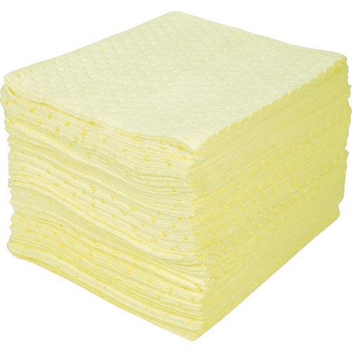 Premium Bonded Sorbent Pads, Hazmat, 15" x 18", 30 gal. Absorbancy Sécurité Médic