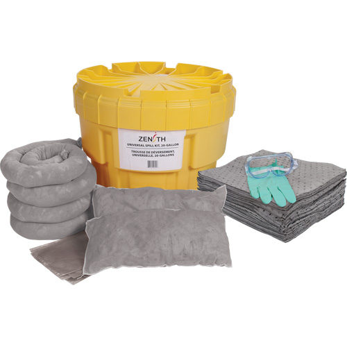Trousse de d&eacute;versements &agrave; grande capacit&eacute; de premi&egrave;re qualit&eacute;, Universel, Overpack/Baril de r&eacute;cup&eacute;ration, Absorbance de 20 gal. US Sécurité Médic