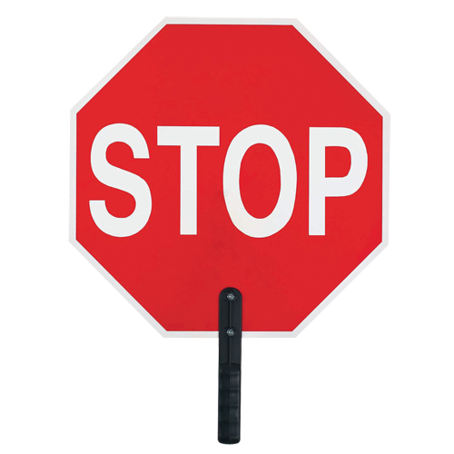 "Stop" Traffic Sign, 18" x 18", Plastic, English with Pictogram Sécurité Médic