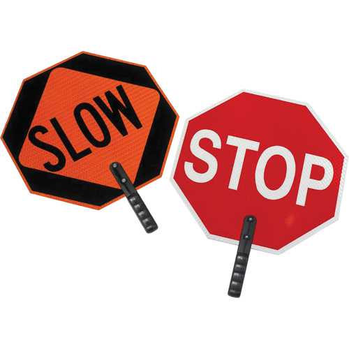 Double-Sided "Stop/Slow" Traffic Control Sign Sécurité Médic
