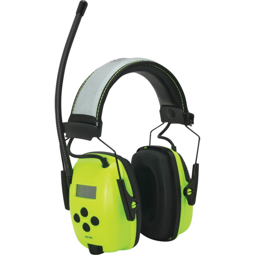Casques-radio num&eacute;riques &agrave; haute visibilit&eacute; Sync de Howard Leight, Style Bandeau, 25 dB Sécurité Médic