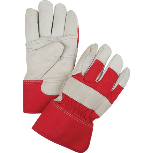 Red & White Winter-Lined Fitters Gloves, Large, Grain Cowhide Palm, Boa Inner Lining Sécurité Médic