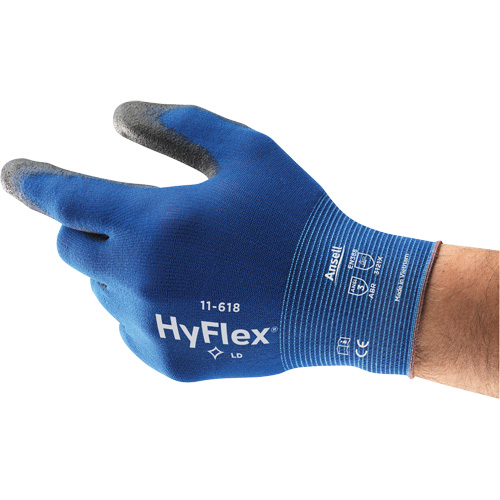 Hyflex &reg; 11-618 Gloves, 6, Polyurethane Coating, 18 Gauge, Nylon Shell Sécurité Médic