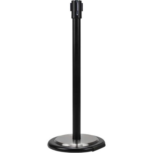 Free-Standing Crowd Control Barrier Receiver Post With Wheels, 35" High, Black Sécurité Médic
