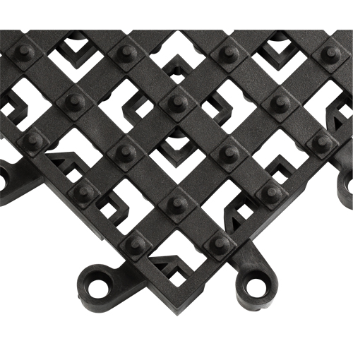 Tapis ErgoDeck avec crampons antid&eacute;rapants int&eacute;gr&eacute;s No 553, PVC, 1-1/2' la c, 1-1/2' lo, 7/8" &eacute;paisseur, Noir Sécurité Médic