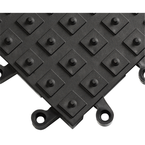 Tapis ErgoDeck avec crampons antid&eacute;rapants int&eacute;gr&eacute;s No 552, PVC, 1-1/2' la c, 1-1/2' lo, 7/8" &eacute;paisseur, Noir Sécurité Médic