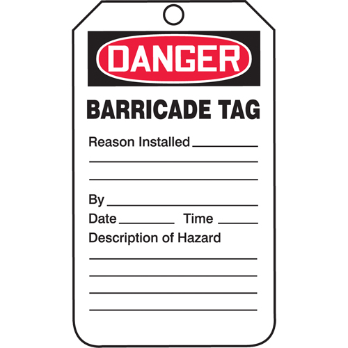 Safety Tags, Plastic, 3-1/4" W x 5-3/4" H, English Sécurité Médic