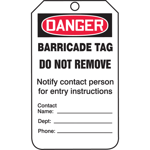 Safety Tags, Plastic, 3-1/4" W x 5-3/4" H, English Sécurité Médic
