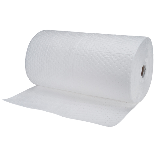 Industrial-Grade Fine Fibre Sorbent Rolls, Heavyweight, 150' L x 30" W, 70 gal. Absorbancy Sécurité Médic