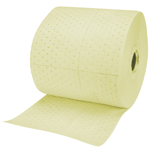 Industrial-Grade Fine Fibre Sorbent Rolls, Heavyweight, 150' L x 15" W, 35 Gal. Absorbancy Sécurité Médic