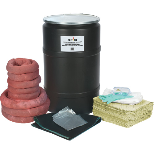 Spill Kit, Hazmat, Drum, 55 US gal. Absorbancy Sécurité Médic
