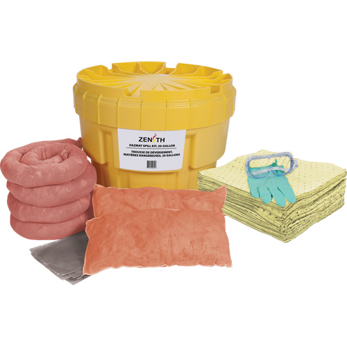 Spill Kit, Hazmat, Overpack/Salvage Drum, 20 US gal. Absorbancy Sécurité Médic