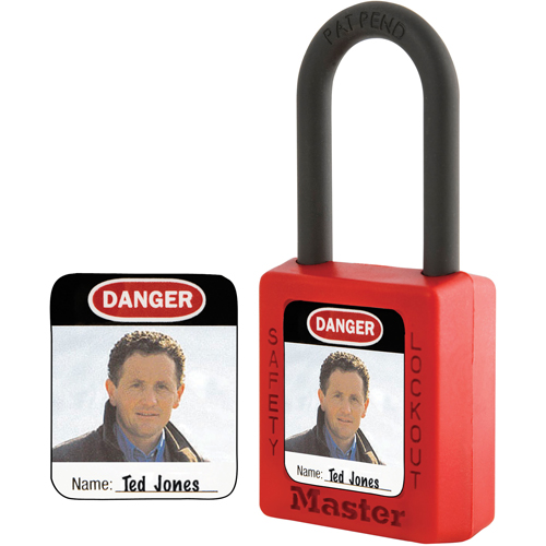 &eacute;tiquettes d'identification &agrave; photo pour cadenas en thermoplastique Zenex Sécurité Médic